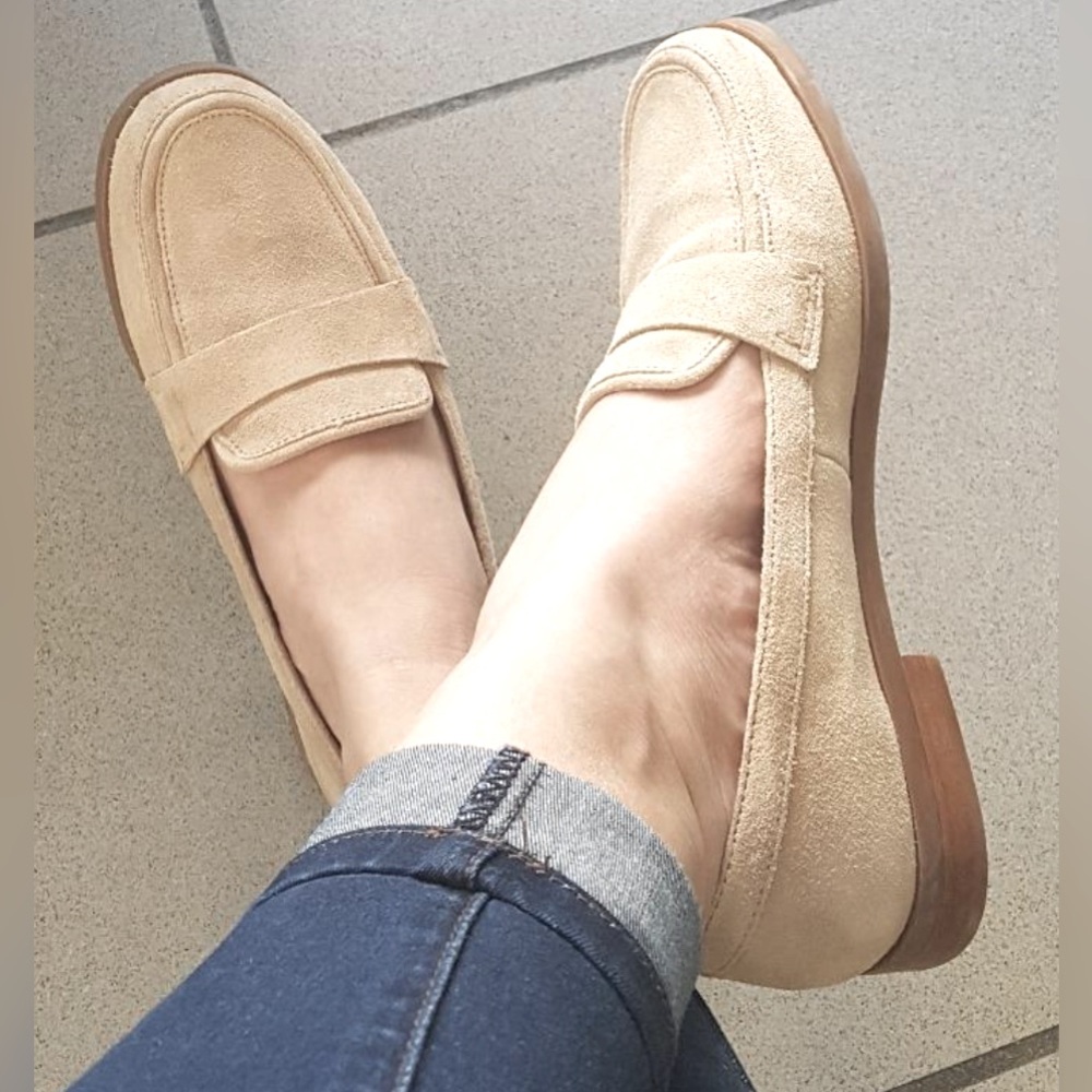 Franco Sarto Suede Stone Loafers in excellent condition!